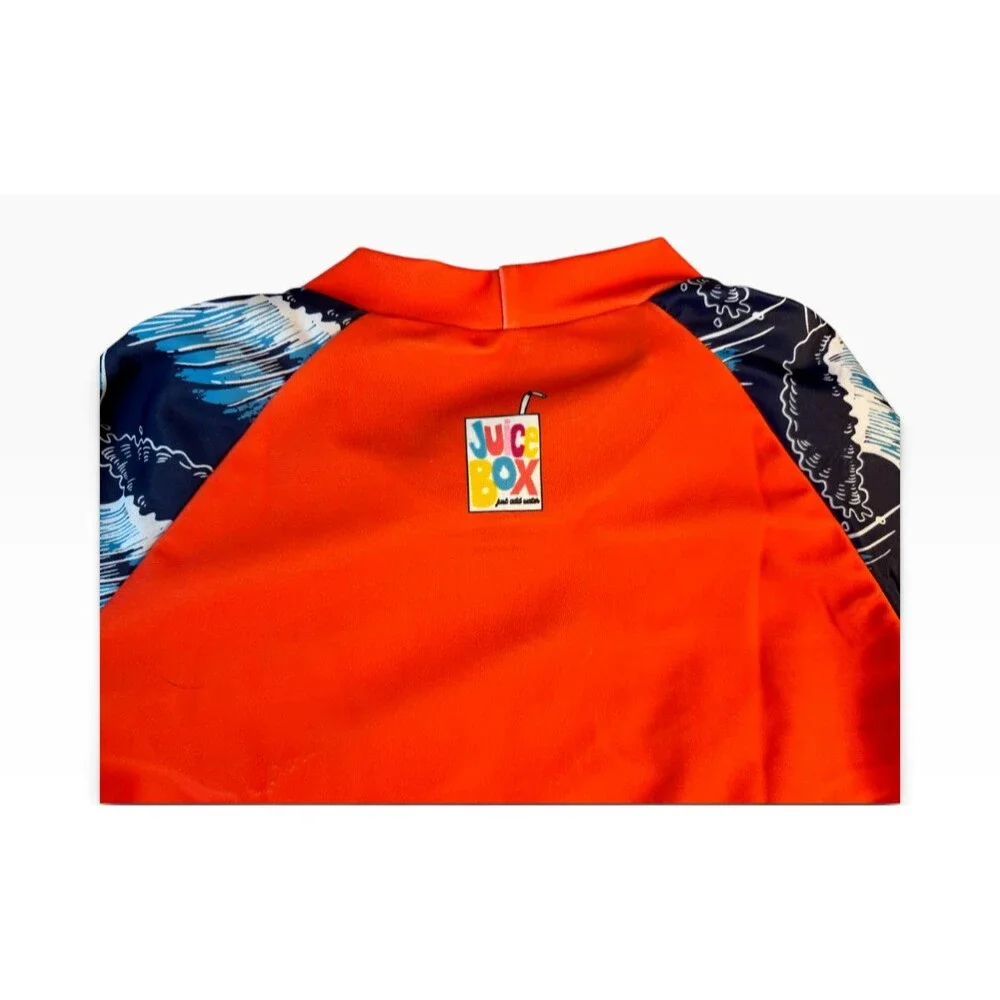 Juice Box Youth Boys Make Waves UV50+ Long Sleeve Rash Guard Shirt  Size 8-10